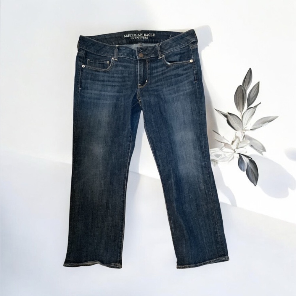 American Eagle Outfitters Dark Blue Straight Leg Jeans